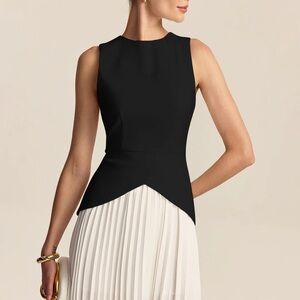 Pleated Hem Mini Dress by Commense